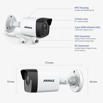 ANNKE 4PCS C500 HD 5MP POE IP Kamera Zunanja Notranja Vremensko Security Network Kamera Bullet Z ONVIF 100FT Night Vision
