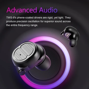 TW 8 TWS 5.0 Brezžične slušalke Bluetooth Slušalke Športne Čepkov Stereo Slušalke za Prostoročno Auriculares Za Telefone Xiaomi