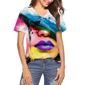 Ženska Moda Proti-vrat Astronavt Majica Mavrica Grafični T Shirt Priložnostne Kratek rokav 3D Tiskanja Vrhovi 2020 NOVO Tees
