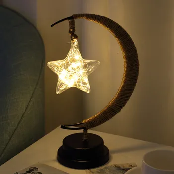 Luna Star namizne Svetilke Neonske Luči Baterije Vila Lučka indikatorska Lučka Niz Božični Luči Dekoracijo Eid Mubarak je Praznik Luči