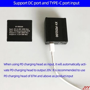 XY-PDS100 QC4.0 QC3.0 Tip-C 100W je primerna za uporabo SCP / FCP korak navzdol mobilni telefon hitro polnilnik modul
