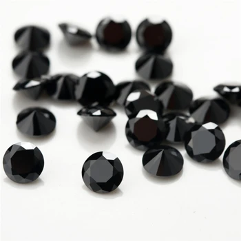1~3 mm Krog Cut Črne Barve Nano Black Sintetičnih Gems Za Nakit Kamna
