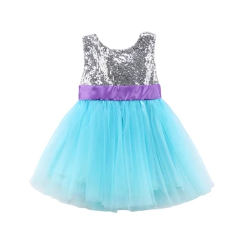 Sequins Princesa Otroci Baby Dekleta Oblačenja Trdna Stranka, Priložnostne Sundress Kostum