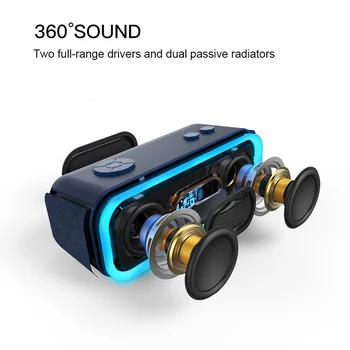 DOSS SoundBox Pro TWS Brezžični Bluetooth Zvočnik 2*10 Vozniki z Utripajoče LED Luči Enhanced Bas Stereo Zvok IPX5 Nepremočljiva