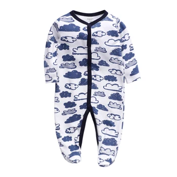 3pcs Baby Boy Oblačila Stopala igralne obleke Udobno Novorojenčka Pižamo Risanka Natisnjeni Dojenčka Jumpsuit Romper Dekliška Oblačila sklop