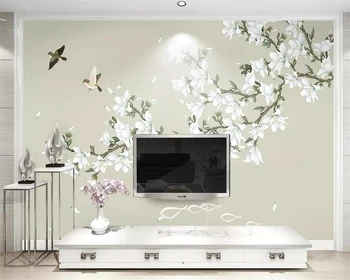Beibehang ozadje po Meri pero magnolija ptica, spalnica, dnevna soba v ozadju stene doma dekoracijo verandi TV 3d ozadje freske