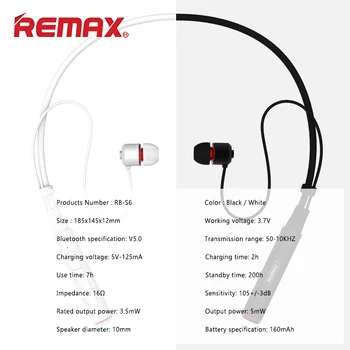 REMAX RB-S6 Slušalke Bluetooth 5.0 Professional Iskanje Brezžične Slušalke Večtočkovne Povezave Smart Zmanjšanje Hrupa Slušalke