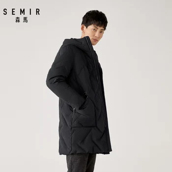 SEMIR Moških, dolge navzdol jakno človek 2019 novo toplo hooded zimsko jakno korejski priložnostne sivo raca navzdol plašč človek