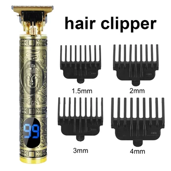 LCD Električni T9 Baldheaded Lase Clipper+Nos Hair Trimmer Barber Brivnik Moški Britev Akumulatorski Barber Lase Rezanje Kosilnico