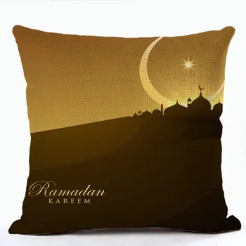 Ramadana Dekoracijo Eid Mubarak Luna Luč Mošeje Perilo Blazine Pokrov Cojines Decorativos Par Kavč Padec Ladijskega Prometa