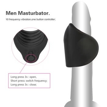 Moški Penis Vibrator Trener Massager Moški Masturbator Zamudo Usposabljanje glavice penisa Vibrator 10 Hitrost Seks Pralni Adult Sex Igračke za Moške