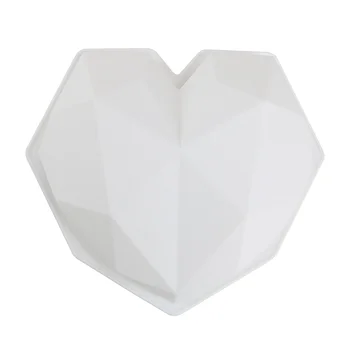 3D Srce Oblika Diamanta Radi Čokolado Plesni Sladkarije Silikonski Torto Plesni Poročni Peko Goba Šifon Mousse Sladica Plesni