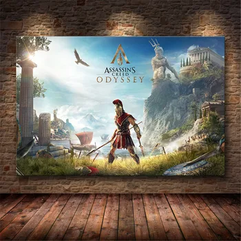 Brez okvirja Plakat Dekoracijo slika Assassin je Creed Odyssey Izvor na HD Platno platno, slikarstvo, umetnost plakatov in fotografij