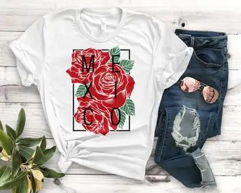 Mehika z Vrtnicami latina Tiskanja Ženske tshirt Bombaž Priložnostne Smešno t shirt Darilo Za Lady Yong Dekle Top Tee PM-106