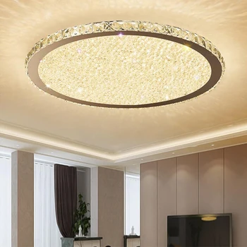 Led krog kristalno lučka preprost dnevni sobi stropne svetilke doma spalnica soba svetilka moderne svetilke