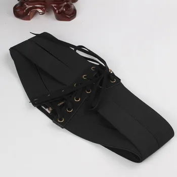 Črno bluzo okrašena širok elastični pas elastična retro moda povoj korzet ženska princesa ljubka lolita mehko dekle cosplay loli
