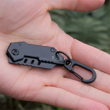 Mini Nož Keychain Prostem Orodje Nano Hoja Mini Cuchillo Militar Suizo Que Lleva De Acero Llavero Plegable Kampiranje