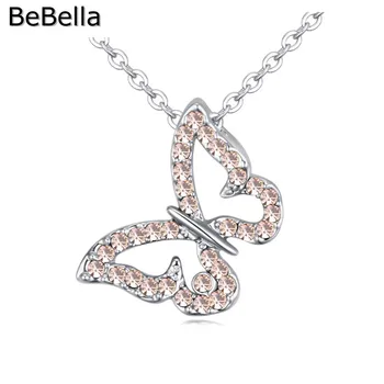 BeBella Klasičnih Metulj Obliko kristalni obesek za ogrlico ženske narejen z češki kristal za ženske, darilo