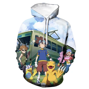 Digimon Pustolovščina 3d Tiskanih Hoodies Anime Moški Ženske Priložnostne Hooded Majica Digitalni Pošasti Cosplay Puloverju Hoodie Vrhovi Moški