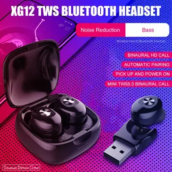 XG12 TWS Binaural Brezžična Slušalka Bluetooth 5.0 Slušalke Šport Čepkov Slušalke Z Mikrofonom Za HFP/HSP/A2DP/AVRCP Slušalke TSLM1
