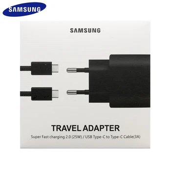 Samsung Note 10 Potovalni Adapter Super hitro Polnjenje 2.0(25 W) USB Tyep -c Tip -C Kabel (3A) Originalni Hitri Polnilnik/Črna / Bela