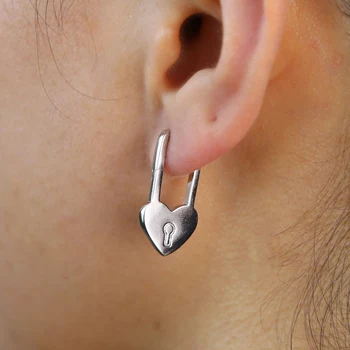 Preproste zasnove evropske ženske, nakit srca v obliki varnost pin obroče srce zaklepanje ženske uho nakit