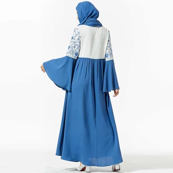 Novo Muslimansko Obleko na Bližnjem vzhodu, Obleko Dubaj Moda za Ženske Islamske Turčija Rastlin Vezene Imeti Žep Dolgo Krilo Arabski Kimono
