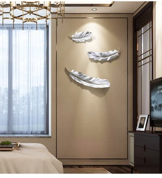 Nordijska Steni Visi Luksuzni Smolo Pero Zidana Obrti, Umetnosti Hotela Domov Verandi Kavč Ozadju Ornament 3D Stenske Nalepke za Dekoracijo