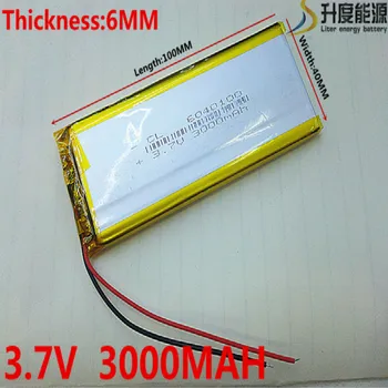 3,7 V 3000mAh 6040100 Litij-Polymer Li-Po baterija li ionska Baterija za Polnjenje celic Za Mp3, MP4 MP5 GPS mobilni bluetooth