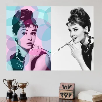 Retro Audrey Hepburn Portret Motivacija Platno Natisne Moderno Slikarstvo Plakati Wall Art Slik, Dnevna Soba Dekoracijo Doma