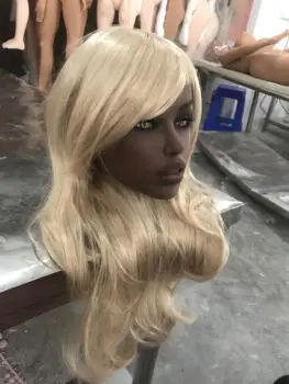 Silikonski sex lutke glavo za moške črne barve kože realne tpe ljubezen lutka glavo z velikimi ustnice Seksi igračke