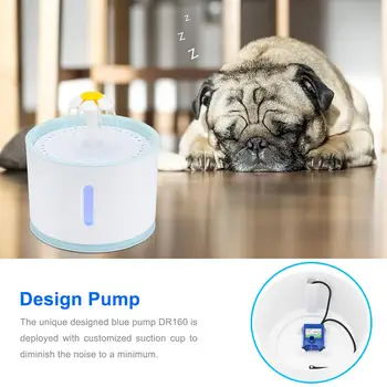 2.4 L Samodejni Hišnih Mačk Vodnjak z LED Električni USB Pes, Mačka Pet Izklop Pijem Napajalni Skledo Pet Pitne Vodnjak Razpršilnik