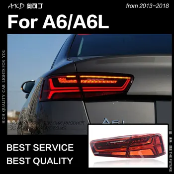 AKD Avto Styling za A6 Rep Luči 2012-2016 A6L Klasična LED Rep Lučka LED DRL Dinamičnih Signalov Zavore Povratne auto Dodatki