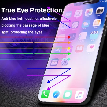 50pcs/veliko Anti Modra Svetloba Zaščitnik Zaslon Za iPhone 12 11Pro max X XR XSMAX Kaljeno Steklo za iPhone6 6S 7 8 Zaščitna folija