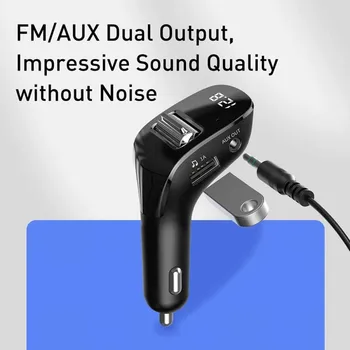 Avto Polnilec FM Oddajnik Bluetooth 5.0 AUX Prostoročno Wireless Dual USB Auto Radio FM Modulator MP3 Predvajalnik