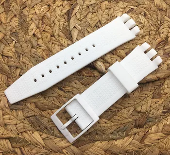 Blagovne znamke Black white Potapljanje 21 mm* * 24 mm Silikonske Gume Watchband Za Swatch pas Gume, ki gledajo pasu trak za IRONIJO SCUBA200 YNS4001