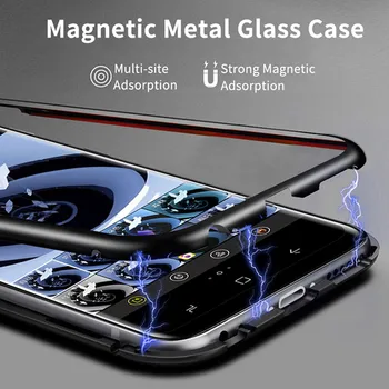 Magnetni Absorpcije Kovin Primeru Telefon Za Samsung Galaxy S10 Plus S8 S9 Plus S10Plus S10 Luksuzni Ultra Magnet Stekla Nazaj Kritje
