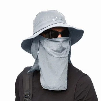 Quick-dry Masko Moške za zaščito pred soncem, Pohodništvo Klobuk Ribolov Šport na Prostem Sun UV Zaščito Ščitnik klobuk Kritje Vratu Zavihek Vedro Klobuki