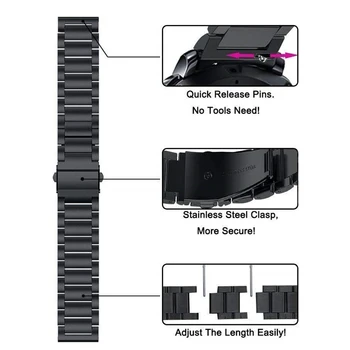 Zapestnica za Samsung Galaxy watch 46mm 42mm visoko kakovostnega nerjavečega jekla manšeta trak kovinski pas za Samsung Prestavi S3 Meje