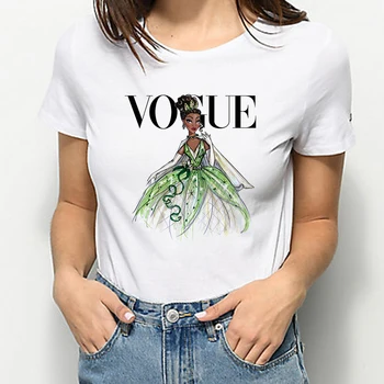Vogue Disney Princesa Aurora Kawaii Harajuku trnuljčica Majica s kratkimi rokavi Ženske Ullzang Srčkan T-shirt Grafični Tshirt Moda Vrh Tees