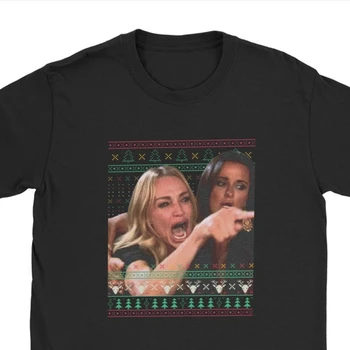 Edinstven Kričati Na Mačka Ugly Pulover Božič Meme Tee Rokavi Moški Crewneck Bombaž Tshirt Tee Shirt Oblačila