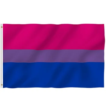Candiway 3x5 Stopala Dvo Ponos Zastavo, Žive Barve in odpornost proti bledenju UV Platno Glave in Dvojno Žico, Biseksualci, Zastave Poliester