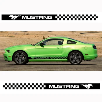 2Pcs Za Ford Mustang Strani Telesa Nalepke Vinyl Telo Nalepko Stran Nalepke Trakovi Nalepke