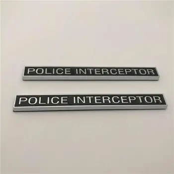2x Kovinski Black Chrome Policija Interceptor Avto Fender Emblem Značke Nalepke Nalepke