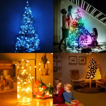 Novo 5/10M LED Pravljice Niz Luči Nadzor Bakrene Žice Niz Svetilka Za Domačo Christmas Tree Okraski Luči