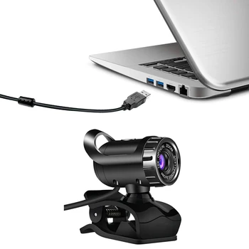A1 Spletna Kamera, USB, hd Webcam, Web Cam, 360-Stopinjski MIKROFON z zaponko za Youtube Računalnik PC, Laptop, Prenosnik, Fotoaparat Črn