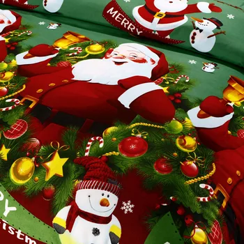 4pcs/set 3D Cartoon Posteljnina Določa Merry Christmas Gift Santa Claus Bedclothes Rjuhe Odeja Kritje Posteljo List 2 Pillowcases Novo Leto