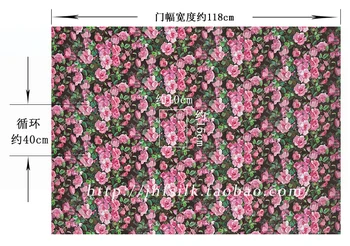 Ljubezen Rose Cvet Tiskanja Svilene Tkanine Elastična Satenasto Obleko Materiala Za 1 Meter