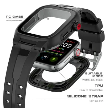 Novi Mehki Silikonski Trak IP68 Vodotesen Šport Watch Primeru, Apple Watch 6 5 4 MP 44 mm Pribor
