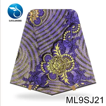 LIULANZHI vosek ankara tkanine za obleko bombaž jacquardske zlati natisne nigerijski vosek tkanine ML9SJ01-38